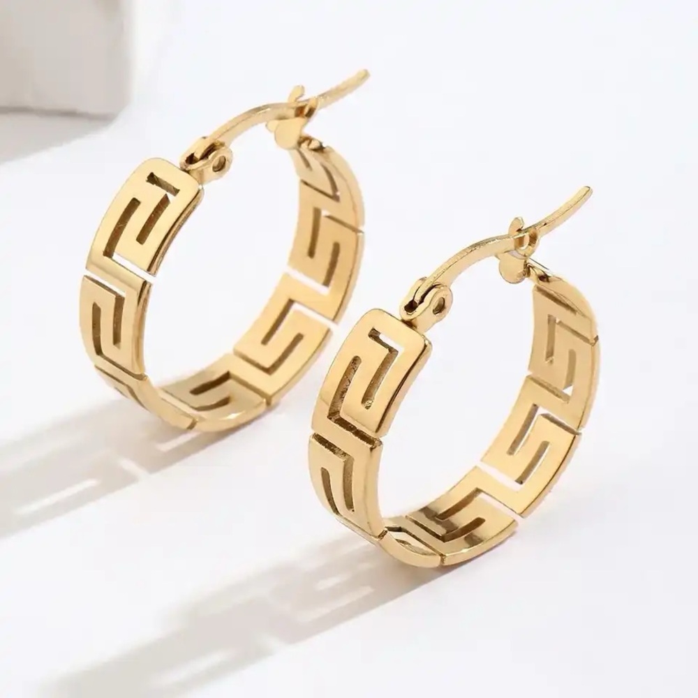 Gold Patterned Earrings